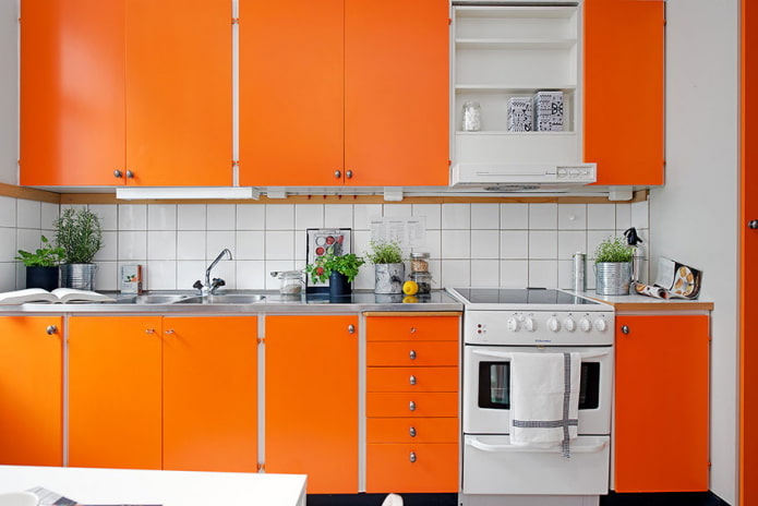 matte kitchen in orange colors matte kitchen in orange colors