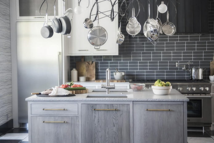 kitchen interior in monochrome