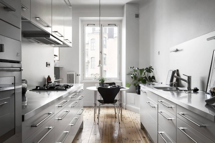 kitchen interior in light gray