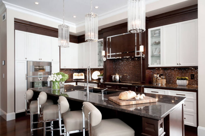 Kitchen with an island