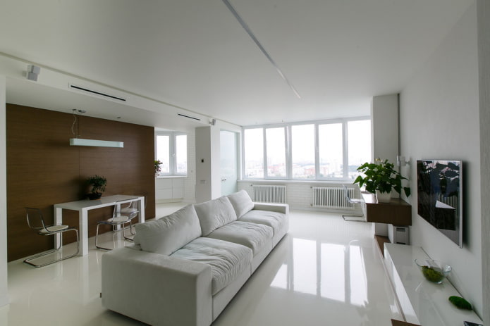 living room decoration in white tones