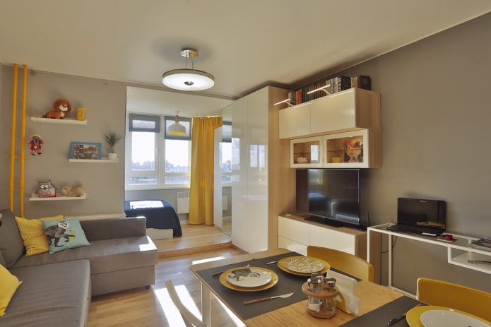 zonal selection of the nursery in the interior of the living room