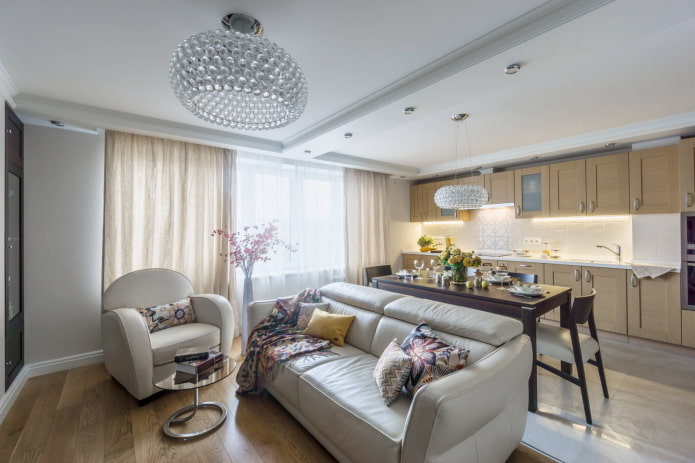 Living room with kitchen