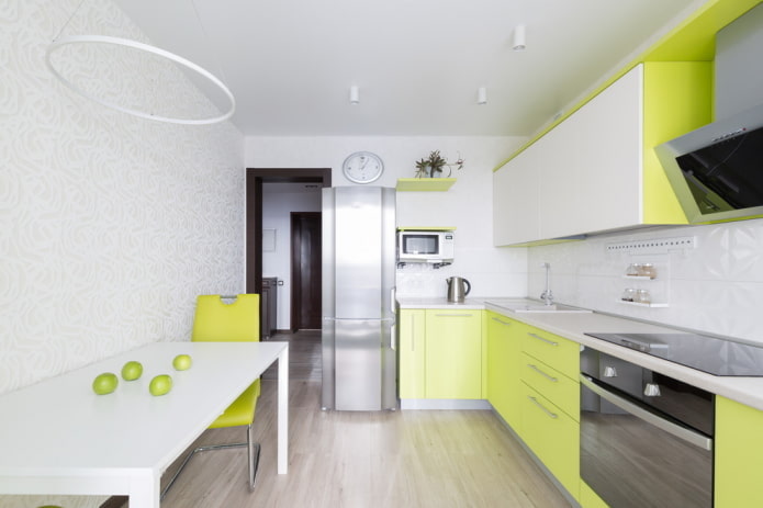 refrigerator at the entrance to the interior of the kitchen refrigerator at the entrance to the interior of the kitchen