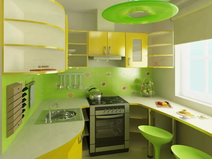 kitchen interior in yellow-green tones kitchen interior in yellow-green tones