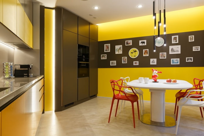 kitchen interior in yellow-brown tones kitchen interior in yellow-brown tones