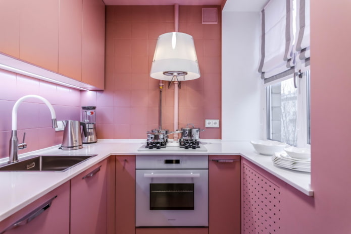 finishing the kitchen in pink