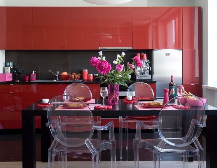 kitchen furnishings in red tones kitchen furnishings in red tones