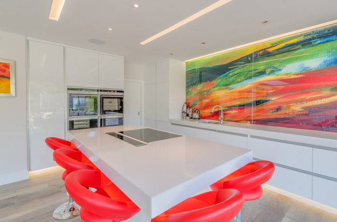 photo printing on an apron with abstraction