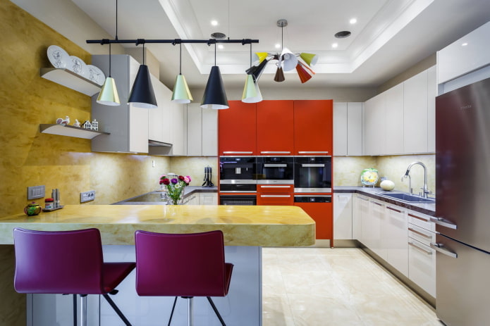 Lamps above the bar Lamps above the bar