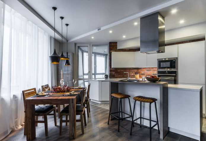 Pendant lights above the table Pendant lights above the table