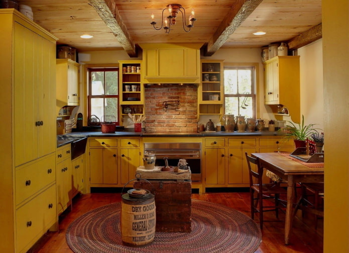 kitchen interior in rustic country style
