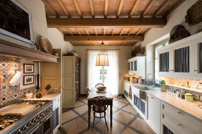 rustic kitchen in the interior of the house