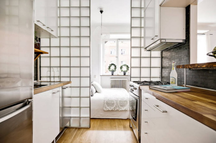 partition in the interior of the kitchen-bedroom partition in the interior of the kitchen-bedroom