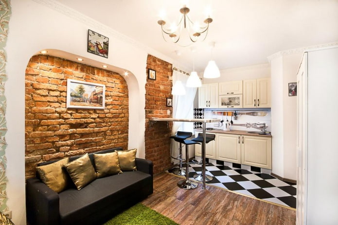 visual zoning of the kitchen-bedroom visual zoning of the kitchen-bedroom