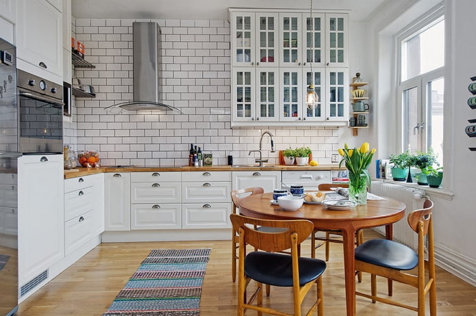 scandinavian corner kitchen