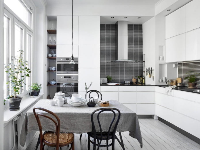 scandinavian corner kitchen