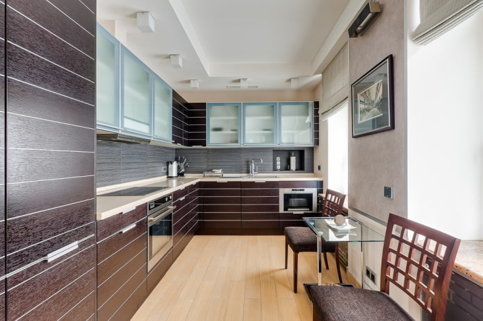 L-shaped kitchen interior