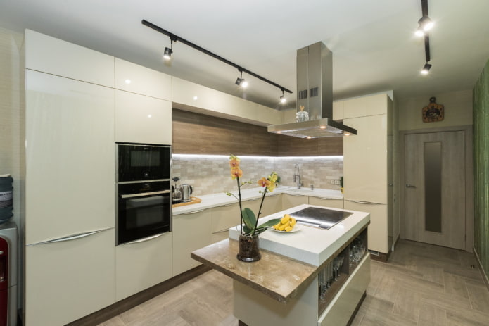 L-shaped kitchen interior