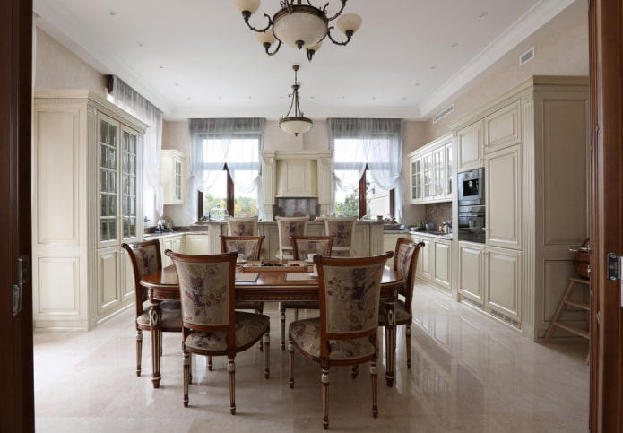 classic kitchen in the interior of the house