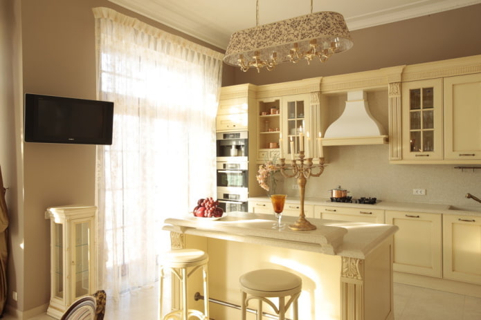 decor in the interior of a classic kitchen