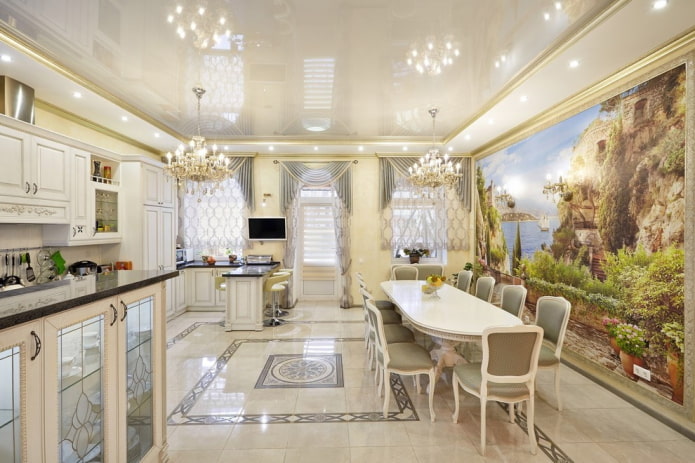 classic kitchen in the interior of the house