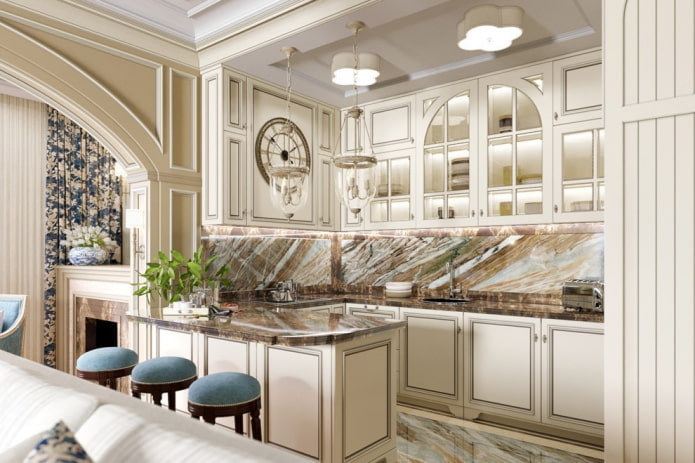 apron in the interior of a classic kitchen