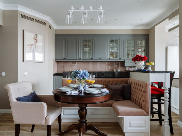 furnishings in the interior of a classic kitchen