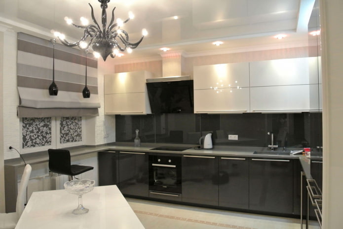 kitchen interior in beige and black kitchen interior in beige and black