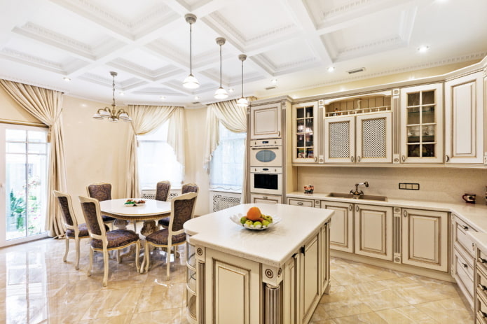 beige kitchen interior in classic style beige kitchen interior in classic style