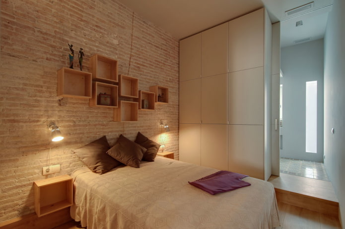 lighting in the bedroom in an industrial style