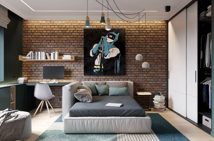 industrial style teenage bedroom