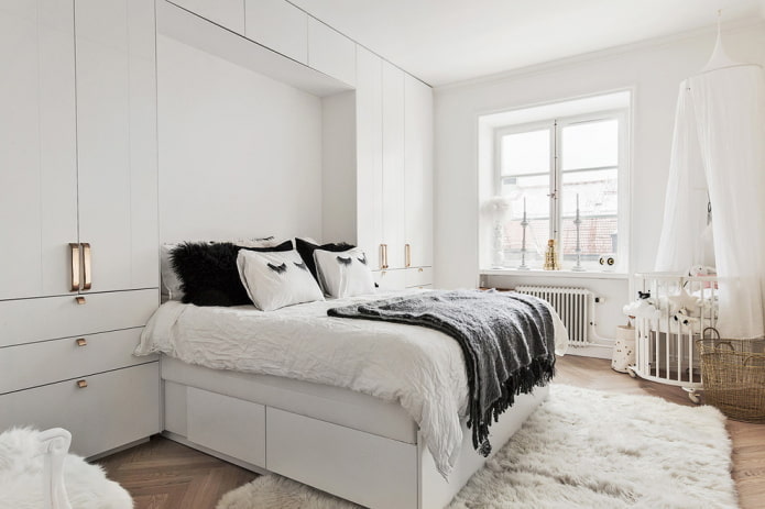 furniture in the bedroom in Scandinavian style furniture in the bedroom in Scandinavian style