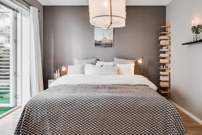 lighting in the interior of the Scandinavian bedroom lighting in the interior of the Scandinavian bedroom