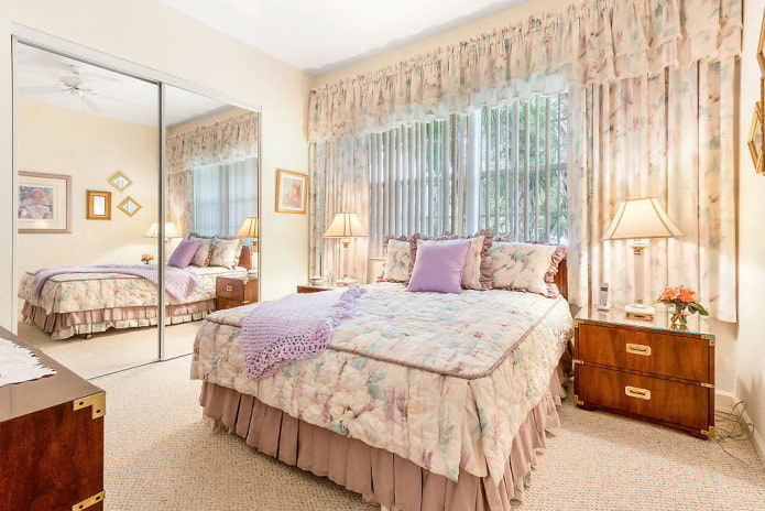 lighting in the interior of the bedroom in Provencal style lighting in the interior of the bedroom in Provencal style