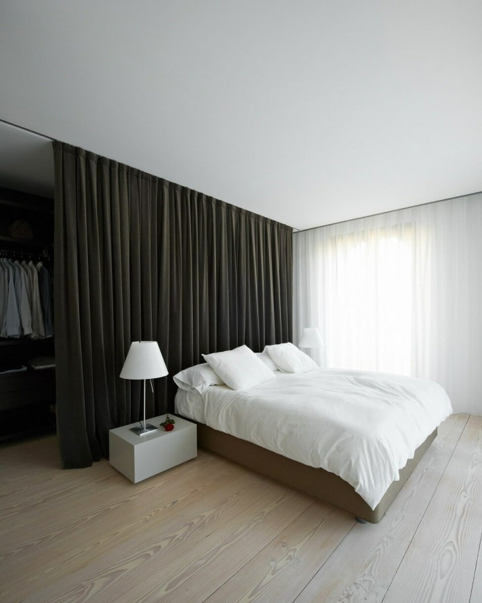 dressing room behind the bed in the interior of the bedroom dressing room behind the bed in the interior of the bedroom