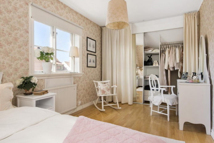 dressing room behind the curtain in the interior of the bedroom dressing room behind the curtain in the interior of the bedroom