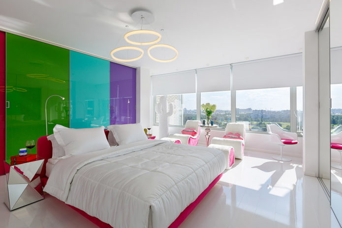 bedroom in white with bright accents bedroom in white with bright accents