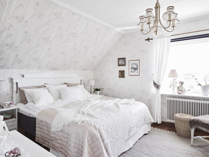 white Provence style bedroom interior white Provence style bedroom interior