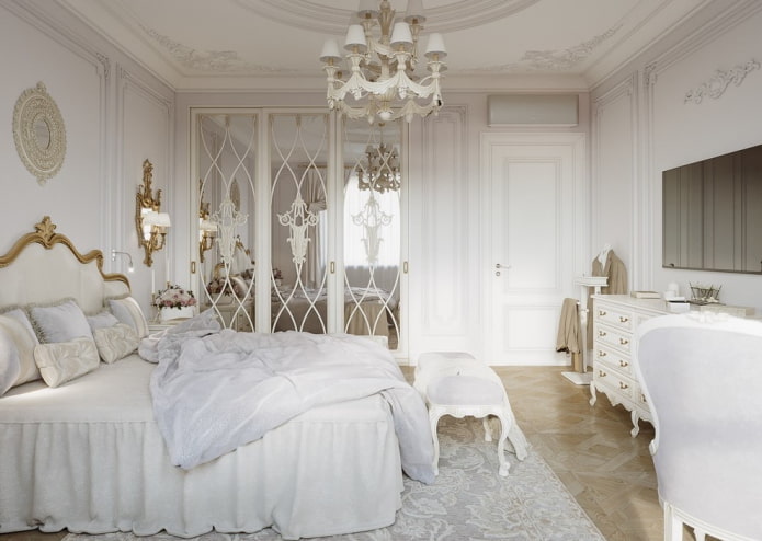 white bedroom interior in classic style white bedroom interior in classic style