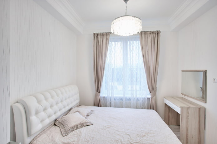 lighting in the interior of the bedroom in white colors lighting in the interior of the bedroom in white