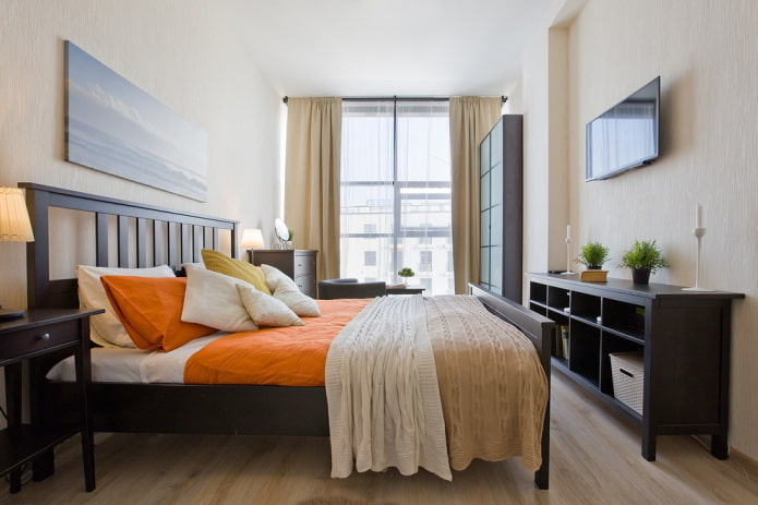 wallpaper in the interior of a narrow bedroom wallpaper in the interior of a narrow bedroom