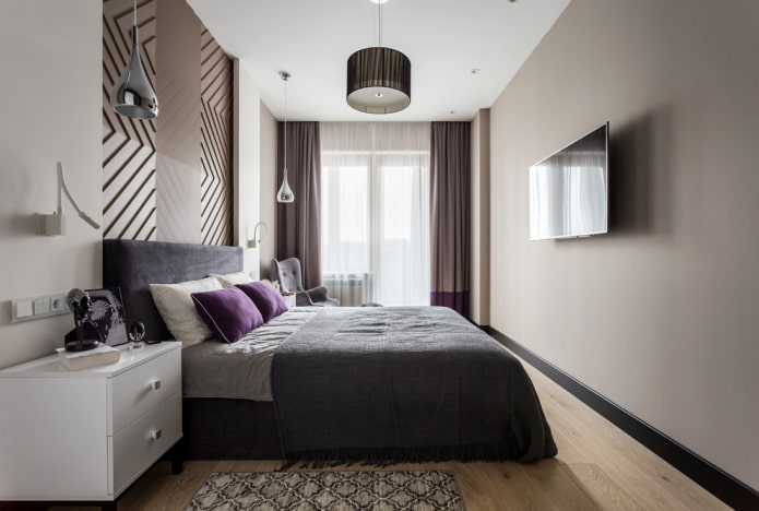 lighting design in the interior of a narrow bedroom lighting design in the interior of a narrow bedroom