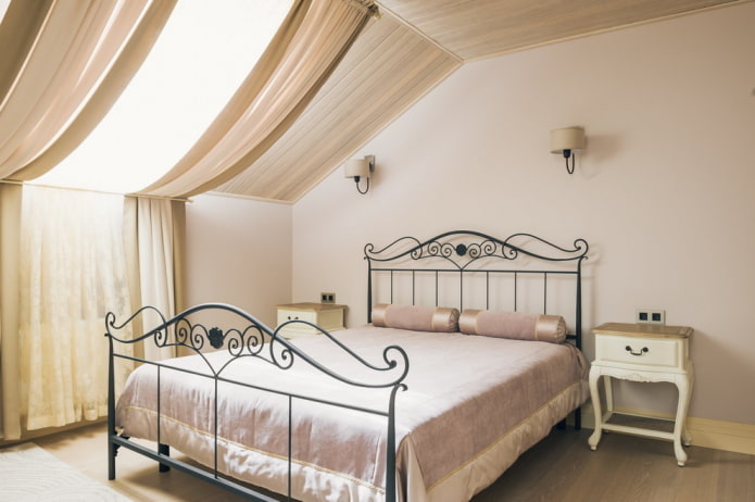 furniture in the interior of the beige bedroom