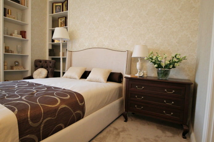 chocolate beige bedroom interior