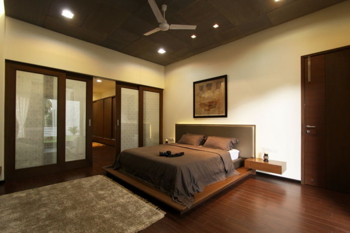 beige and brown bedroom interior