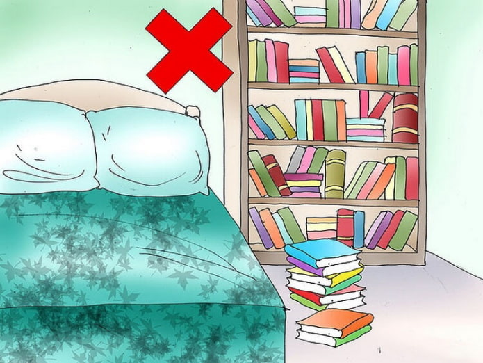 Feng Shui books in the bedroom