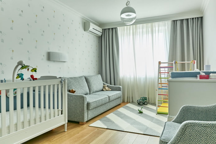 colors in the design of the nursery for the kid