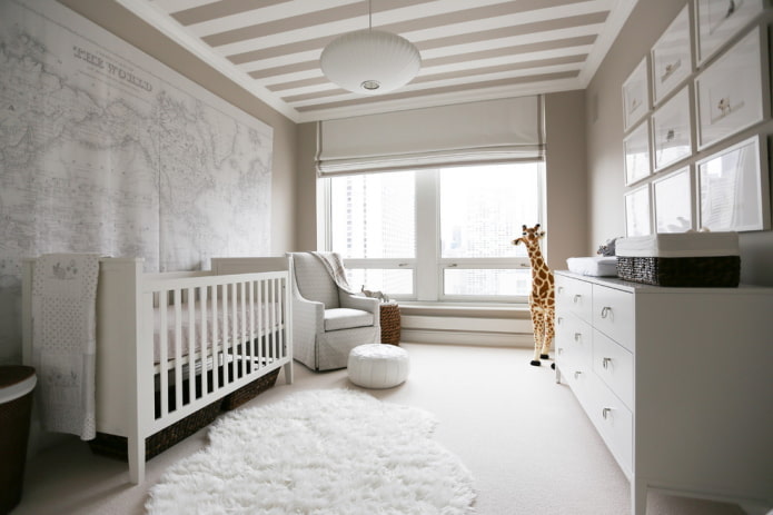 colors in the design of the nursery for the kid