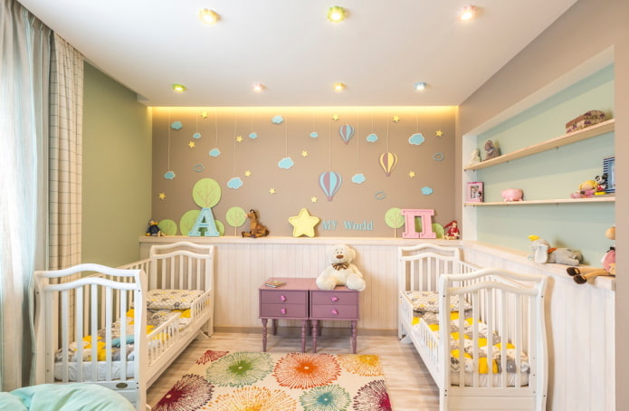 design of a nursery for toddlers twins